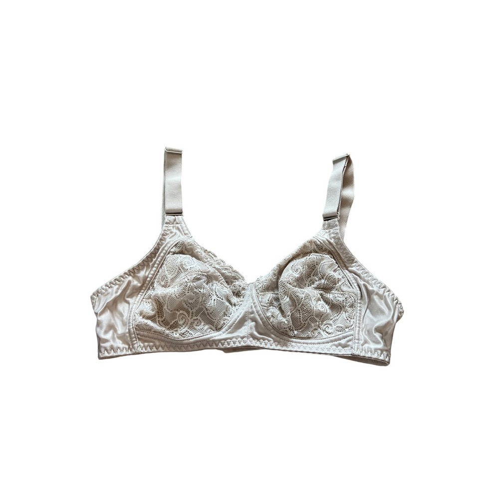 Leonisa 71223 B Beige Floral Lace Wireless Non Padded Support Bra 34B